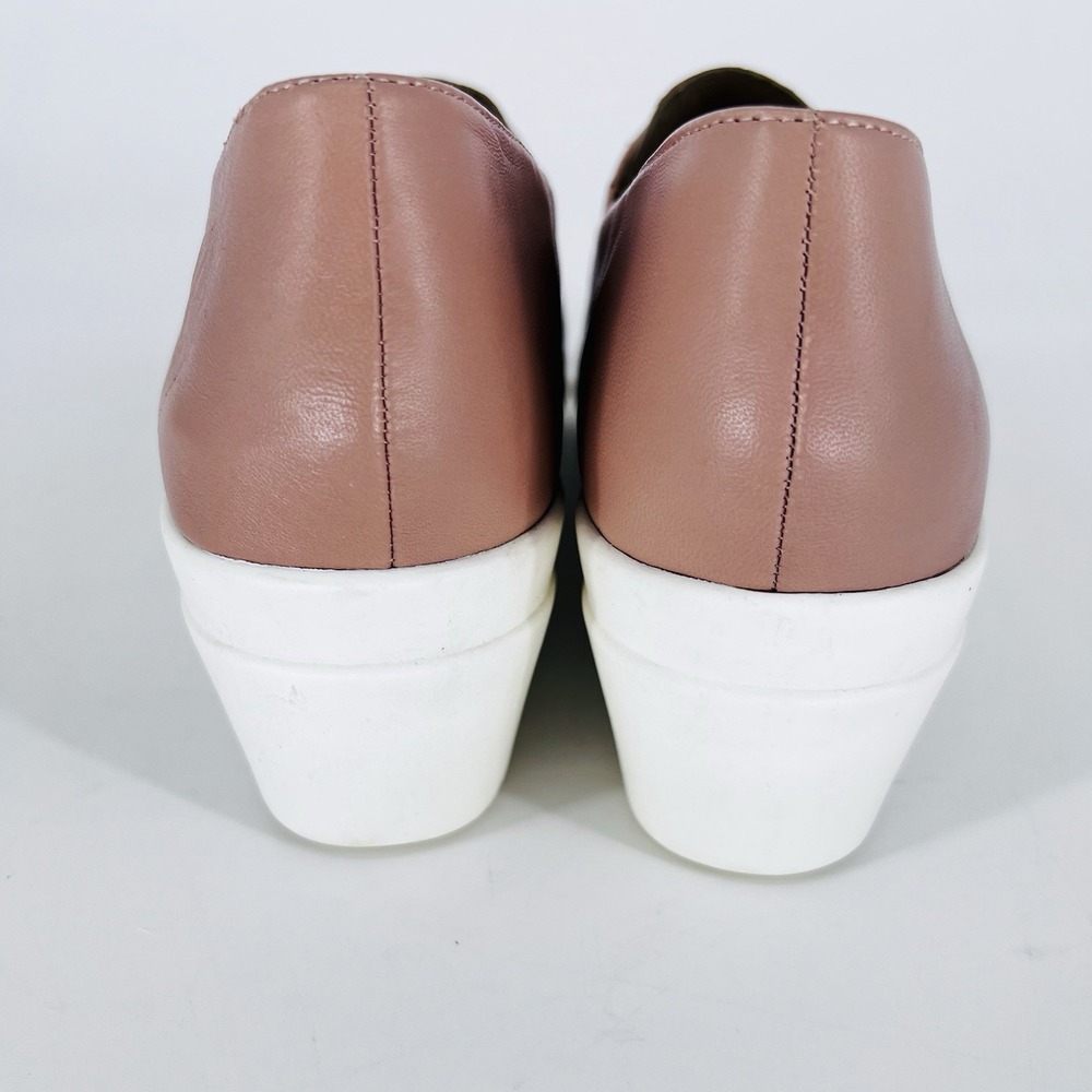 Naturalizer Platform Loafers Womens Rose Leather Slip On Wedge Shoes 10 Wide - Picture 3 of 11